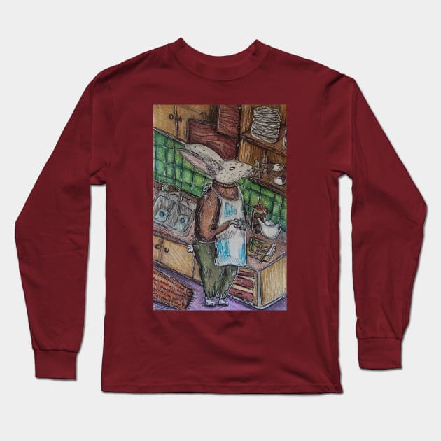 Silly Rabbit. Dishes are for kids. Long Sleeve T-Shirt by Animal Surrealism